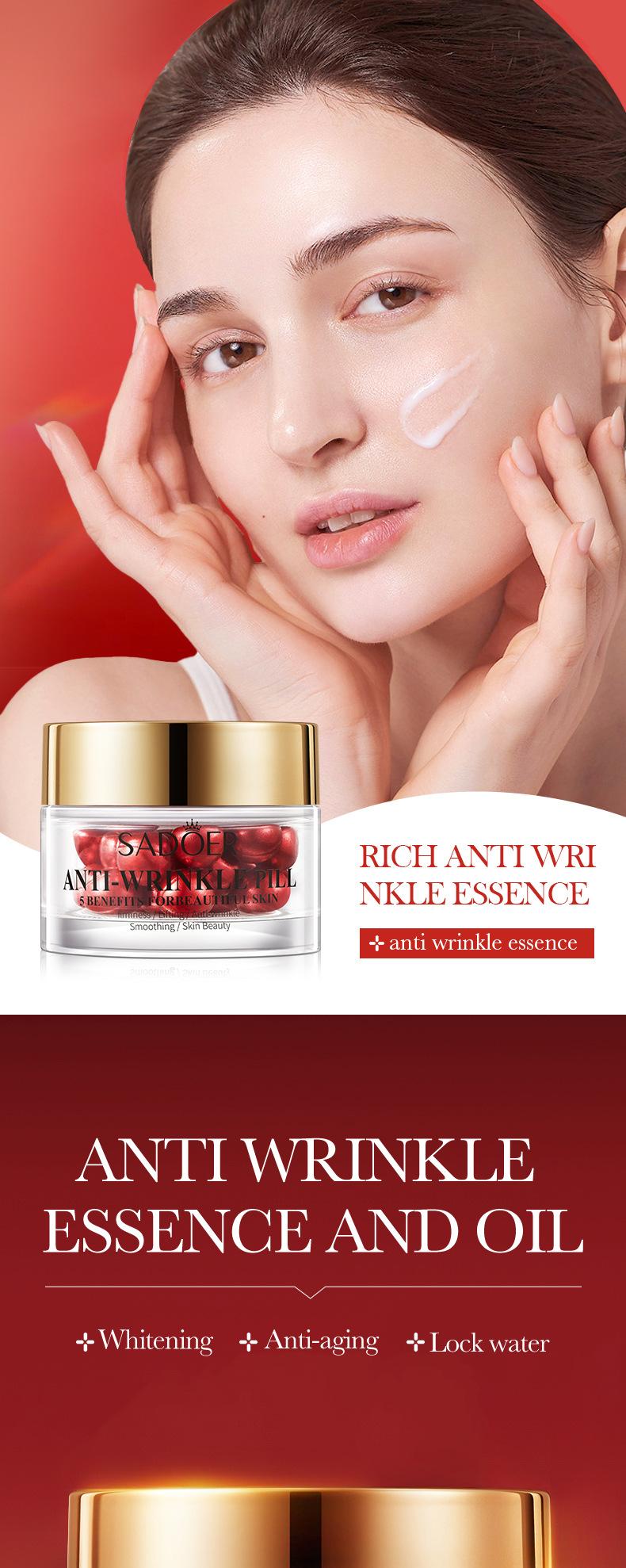 SADOER Anti-Wrinkle Pill,Benefits for Beautiful Skin,Beauty Tool,Firmness/Lifting/ Anti-wrinkle/Smoothing/Skin Beauty   Moisturizers Skincare