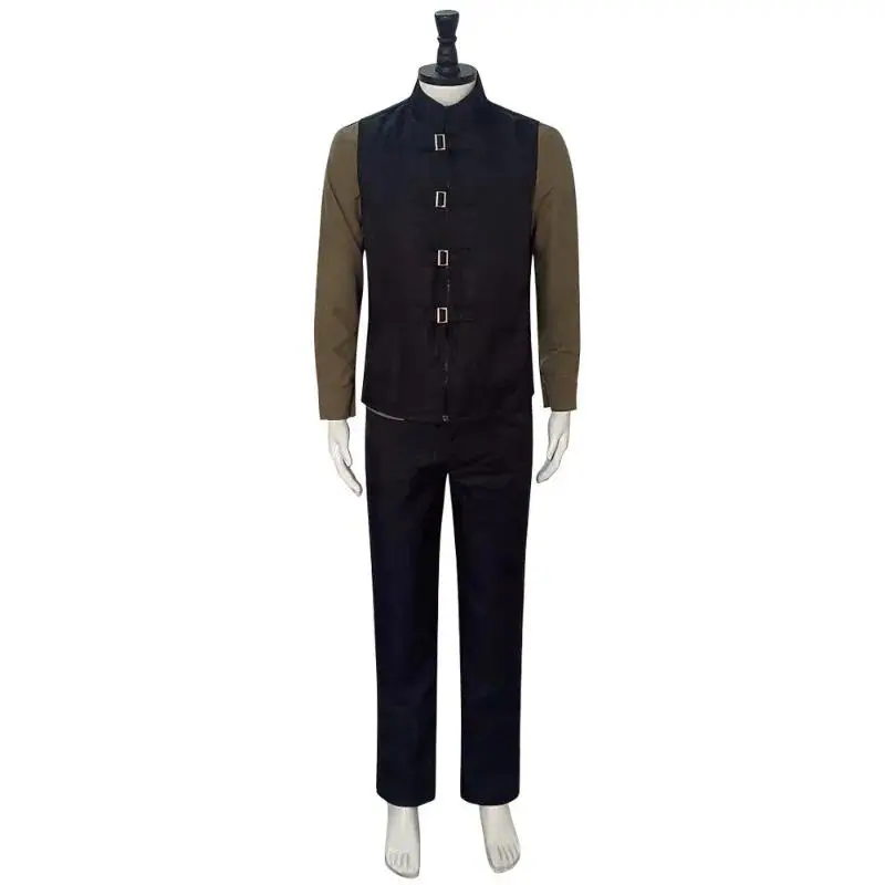 Harry Potter Alastor Moody Mad-Eye Cosplay Brow Trench Coat Black Vest Pant Halloween Fancy Role Play Suit Set Cosplay Costume