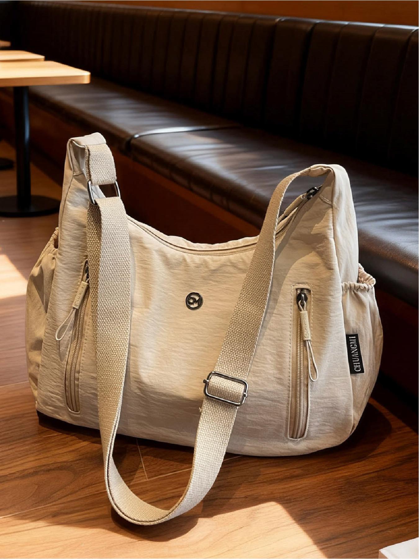 Fashionable and casual versatile crossbody bag, Crossbody Tote Bag, solid color, simple and versatile, single shoulder bag, solid color, multiple pockets, trendy armpit bag suitable for work, shopping, daily commuting