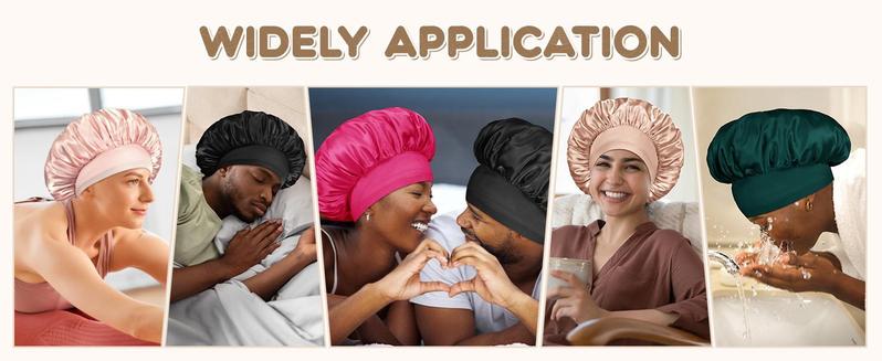 TwiceBeauty Silk Bonnet for Sleeping Double Layer Satin Bonnet Adjustable Bonnets for Black Women Sleep Cap Reversible Hair Bonnet for Curly Hair Haircare Teal