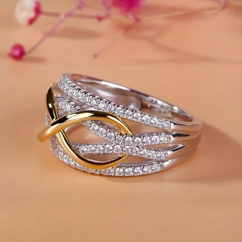 Women's Infinity Symbol Infinity Loop Ring - Cubic Synthetic Zirconia ( CZ) Wedding, April Birthstone Jewelry, Eternal Love Symbol for Engagement, Wedding, Anniversary, Casual Attire - Affordable