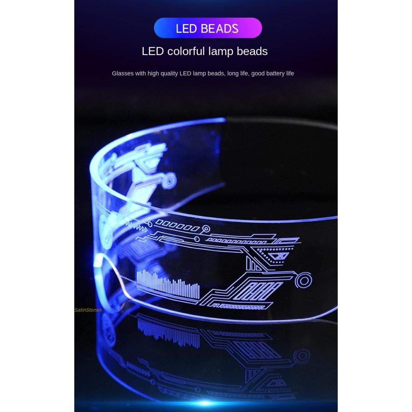 Light-Up LED Party Glasses - Futuristic Sunglasses for Adults, Glow in the Dark Neon Shades, Cosplay Prop, Rave Accessory, Party Favor, Great Gift Idea,summervibes