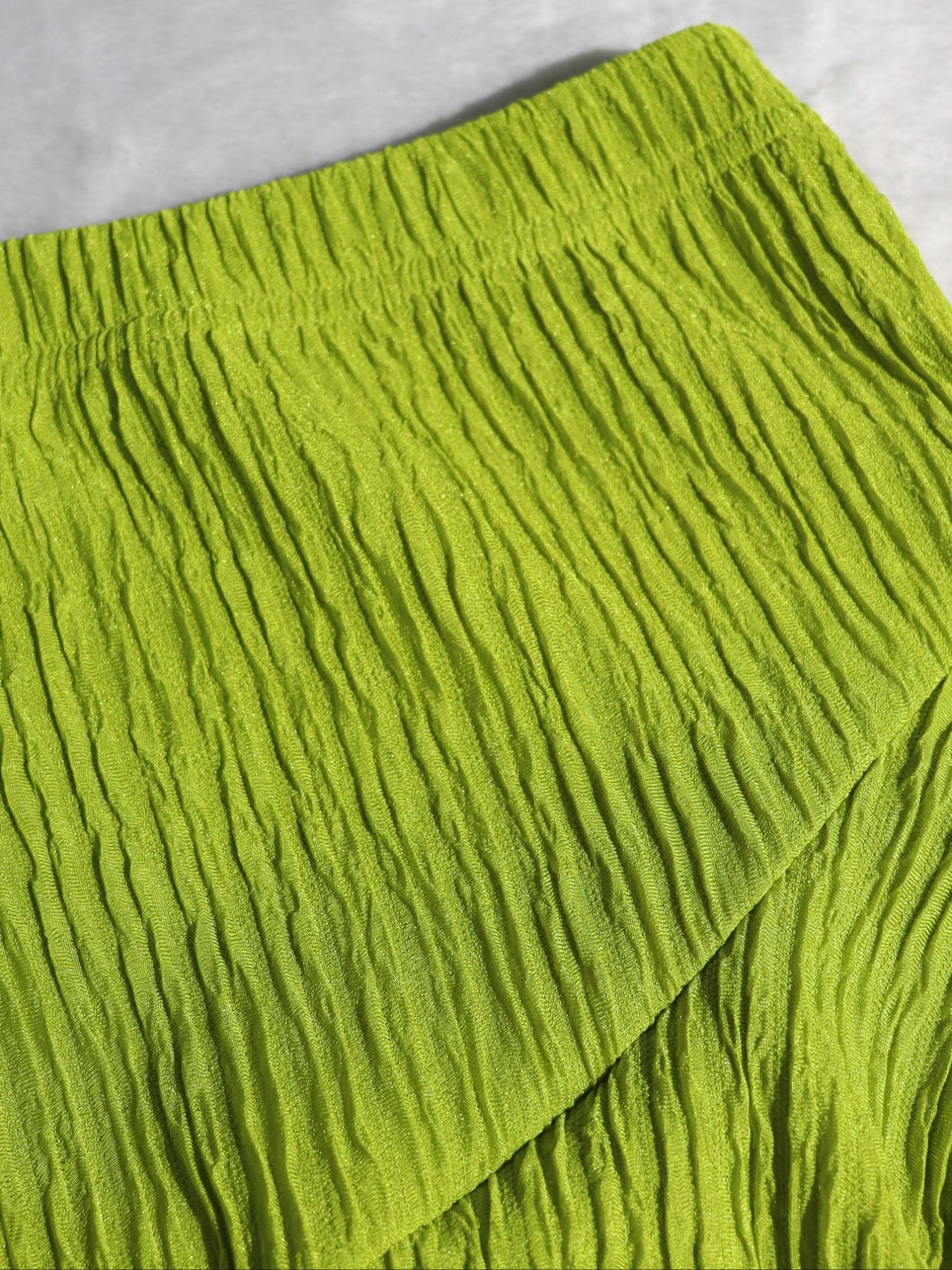 Women's One-Shoulder Asymmetrical Short Skirt Set, Sexy Slim Fit Fitted Nightclub Style, Perfect for Spring & Fall Seasons