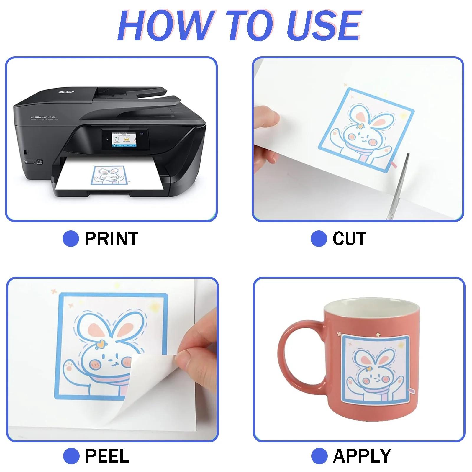 10/20 Sheets 8.26x11.7 Inch Matte Printable Polyester Sticker Paper, Self-Adhesive Dye Ink Compatible, Tear-Resistant Label Paper