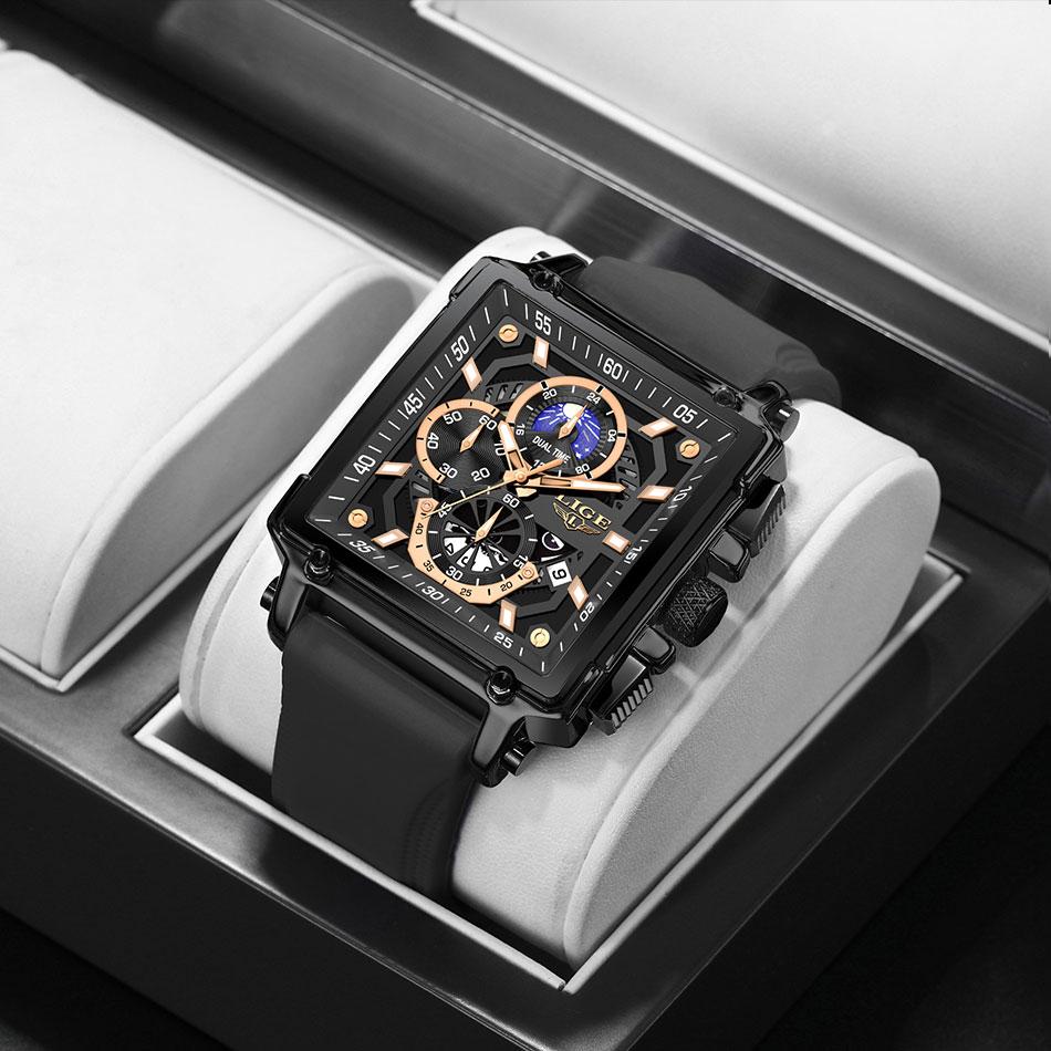 Business Fashion Square Dial Quartz Watch, Fashion Waterproo Luminous Watch for Party, Daily Clothing Decor, Trendy All-match