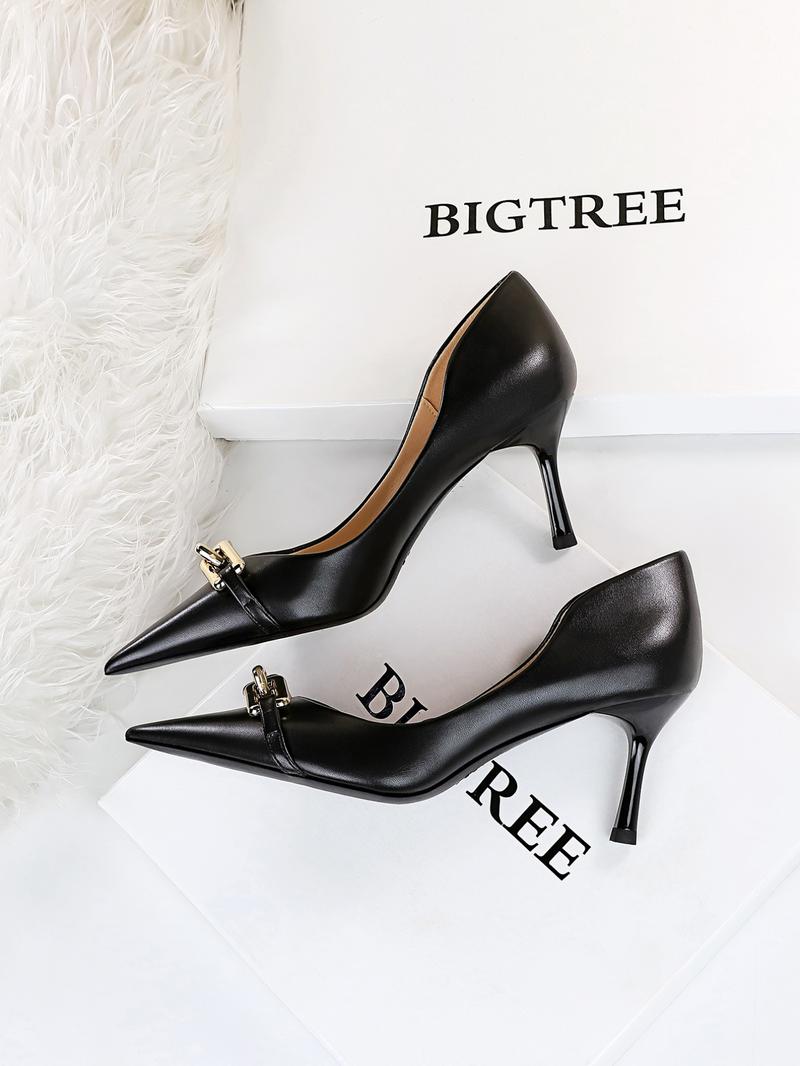 Women's Elegant Pointed Toe Metal Buckle Decoration Stiletto Heels, 2025 New Style Trendy Gorgeous High Heel Shoes, Elegant Heeled Shoes, Classy Stiletto Heels, Chic All-match Shoes for Daily Wear