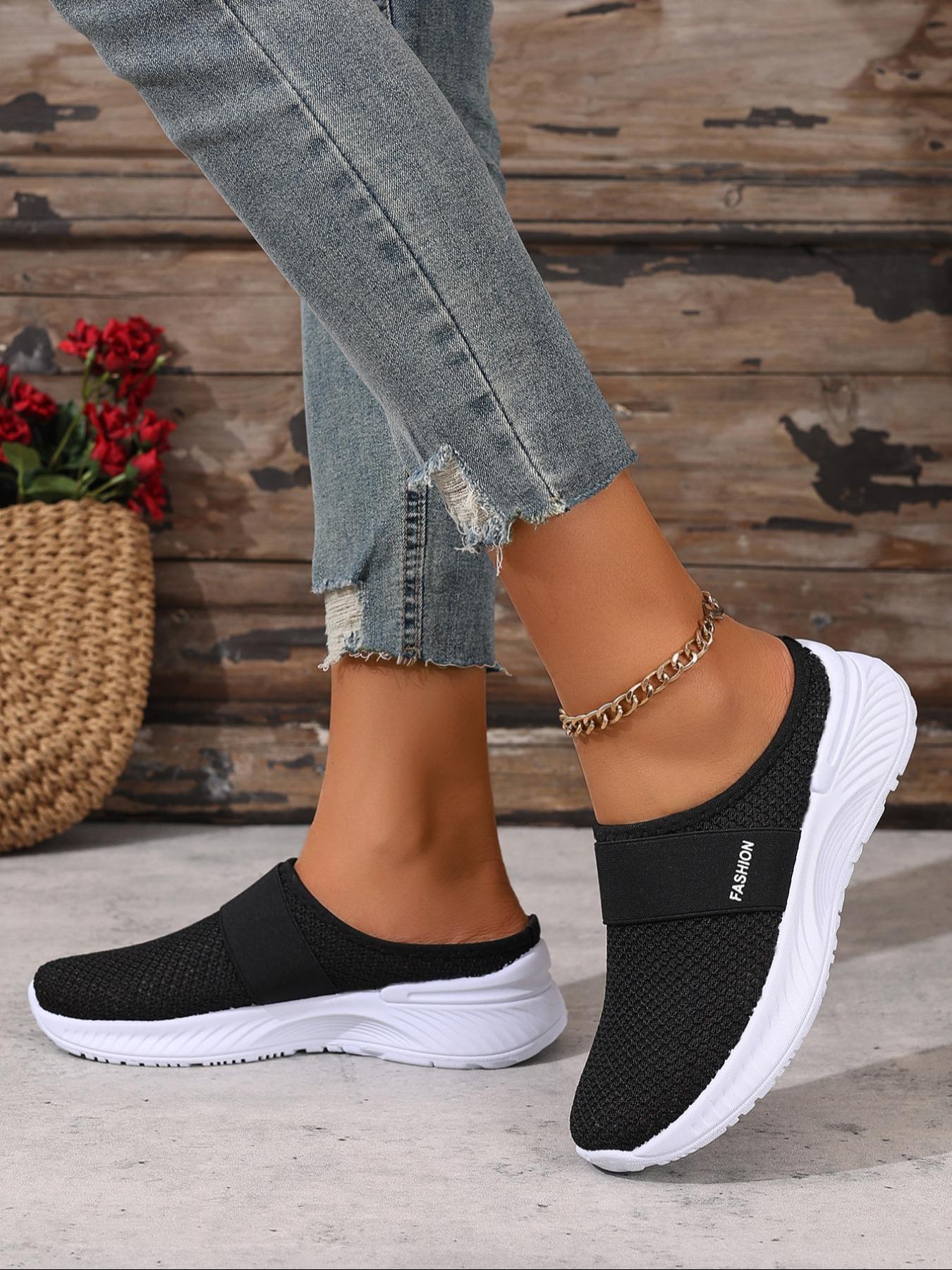 Women's Casual Slip On Lightweight Sneakers, Slip-On Style, Breathable Mesh Upper, Comfortable Fit for Spring Summer Beach Vacation Travel