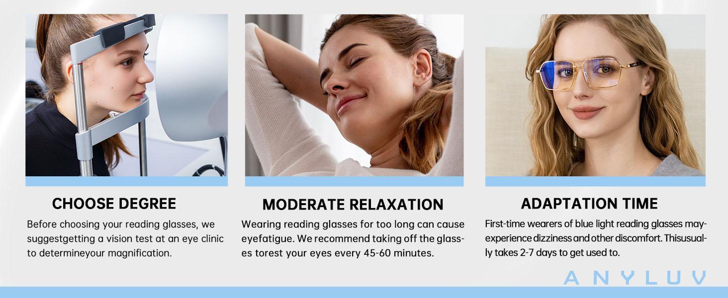 Reading Glasses Men/Women, Anti Eyestrain Blue Light Reader for Women, Metal Cheaters Reading Computer Glasses (AN4528-L)