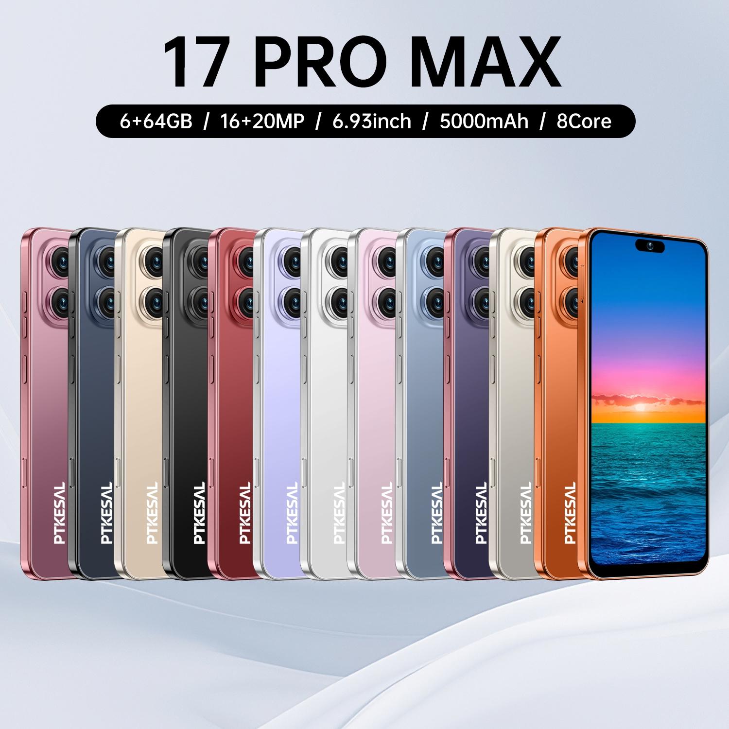 PTKESAL-17 Pro Max Phone, Mtk6762 Octa-Core, 6+64GB RAM, Android 12, 16mp+20mp Camera, 5000mah Battery, Face & Fingerprint Unlock