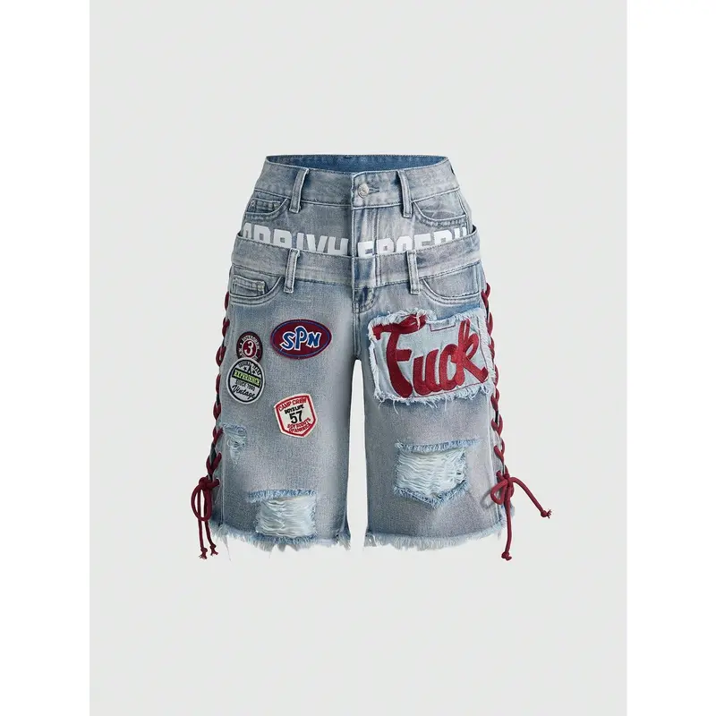 Sakura denim jorts - TikTok Shop