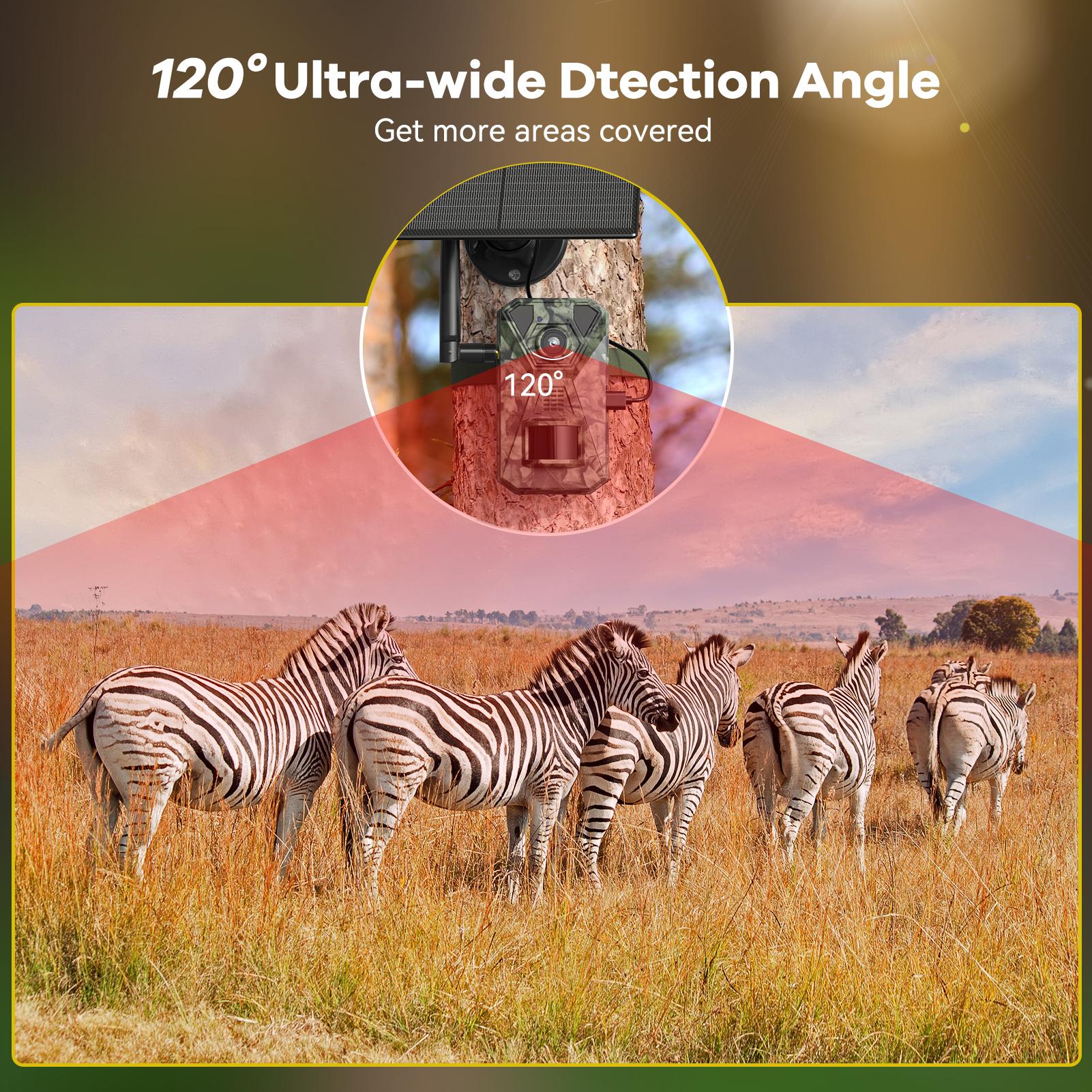 Deatti 4G LTE Cellular Camera with Solar Panel, Built-in SlM Card,UNLIMITED Data Plan,wildlife photography NOT SUPPORTWIFl, Live Camera with 360° Pan Tilt