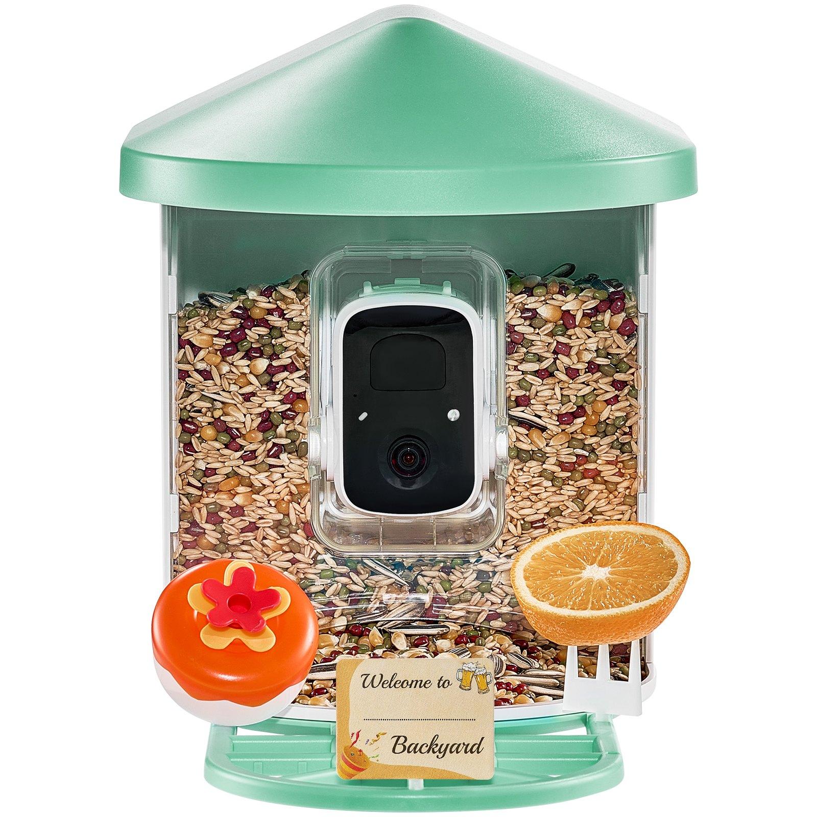 VEVOR Smart Bird Feeder with Camera, 2K HD AI Identify 10,000+ Bird Species, Solar-Powered Bird Watching Camera with Auto Capture & Instant Notify, Wireless Outdoor Ideal Gift for Bird Lovers (Green) VEVOR Smart Bird Feeder with Camera, 2K HD AI Identify 10,000+ Bird Species, Solar-Powered Bird Watching Camera with Auto Capture & Instant Notify, Wireless Outdoor Ideal Gift for Bird Lovers (Green)