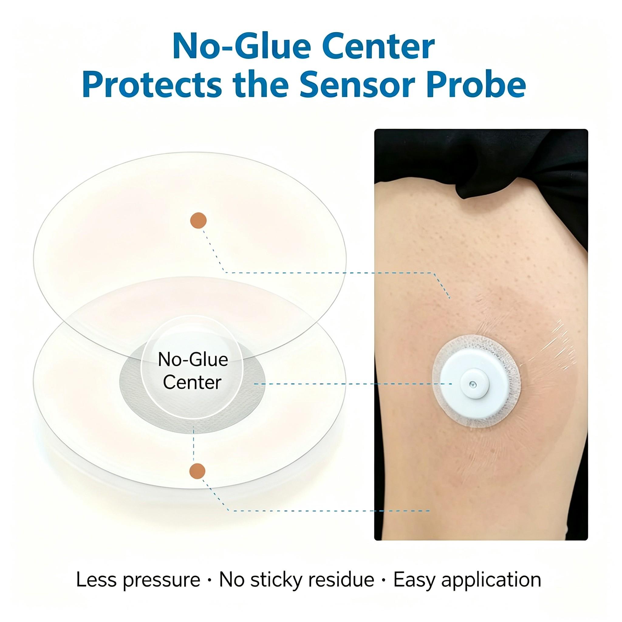 115 Count Universal CGM Overpatches for FreeStyle Libre 2/3 & Dexcom G7, 9cm/3.54inch Breathable Waterproof Sensor Tape with 4cm Non-Stick Center, Strong Adhesion Hypoallergenic Adhesive Patches to secure the sensor (Sensor Not Included)
