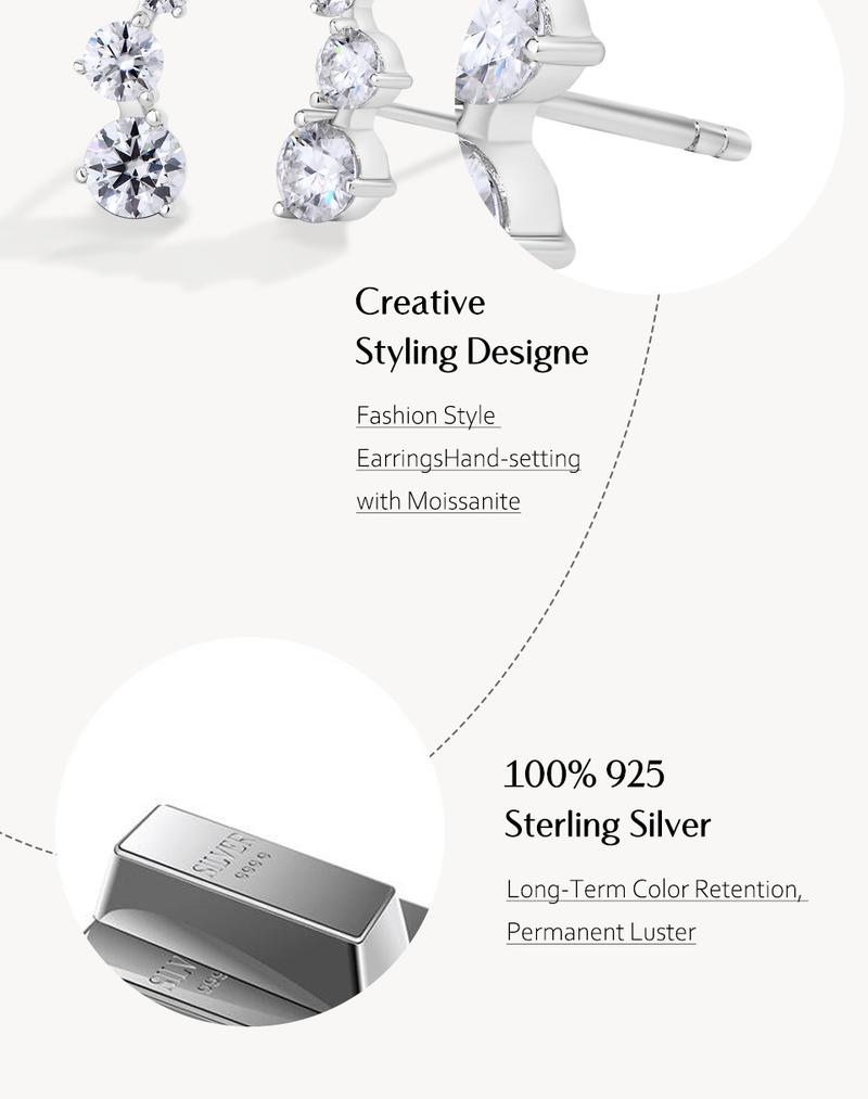 Special Style Shining Synthetic Moissanite Earrings for Women Birthday Engagement Gift Fine Jewelry E024