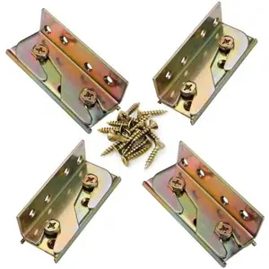 🛠️4 Sets No Mortise Bed Rail Fittings, Wooden Bed Frame Screw Connectors, Sturdy Headboard Footboard Fixing Hardware, Replacement Accessories