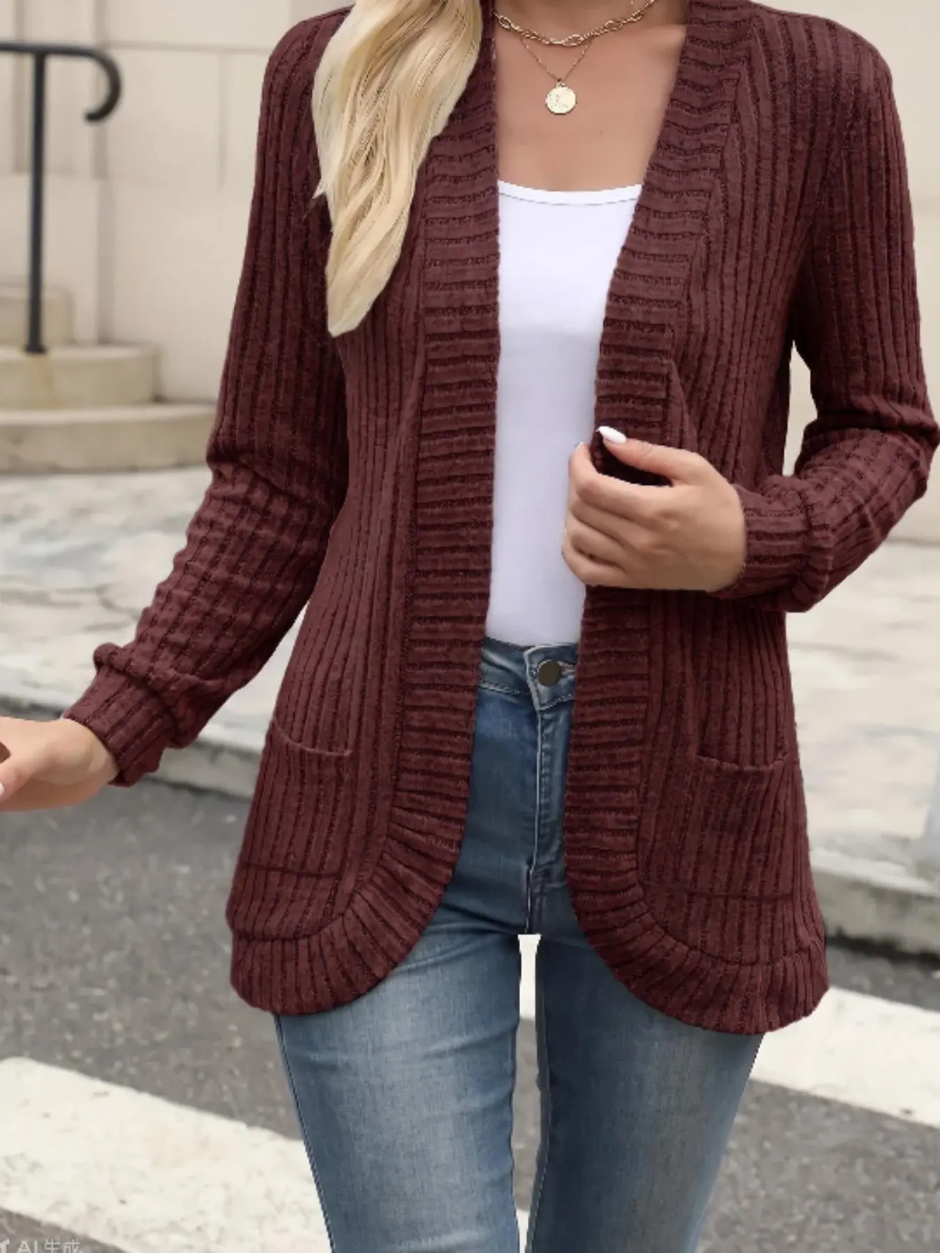 Cardigan with Pockets, Soft and Comfortable, Slimming Effect, Perfect for Everyday Casual Wear, Stylish and Practical Outerwear