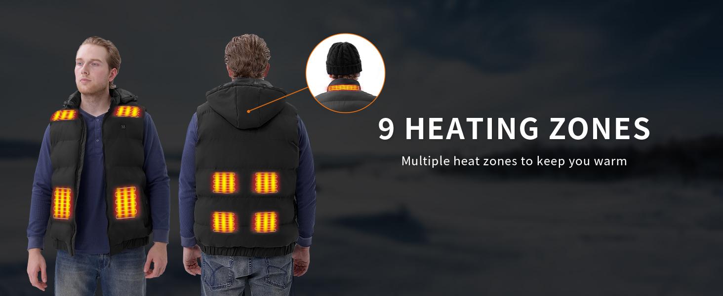 Valentine's Day gift, FathersDayGift,Christmas gift  Rrtizan Heated Vest for Men Women, Heated Jacket, Lightweight Heated Jacket with Battery Pack, Hunting Skiing Winter Outdoor Heating Vest 806 - Black SpringStatements