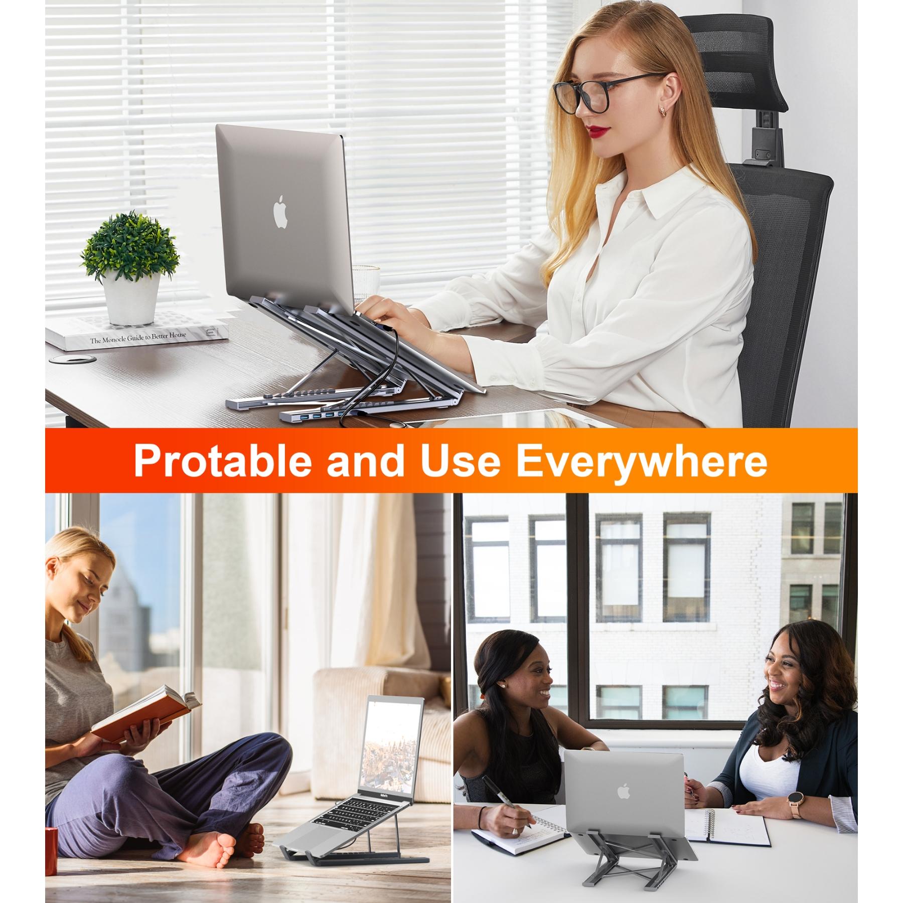 Five-In-One Laptop Docking Station Stand, Tablet Holder, Multi-Function Computer Accessory, Durable & Space-Saving Design