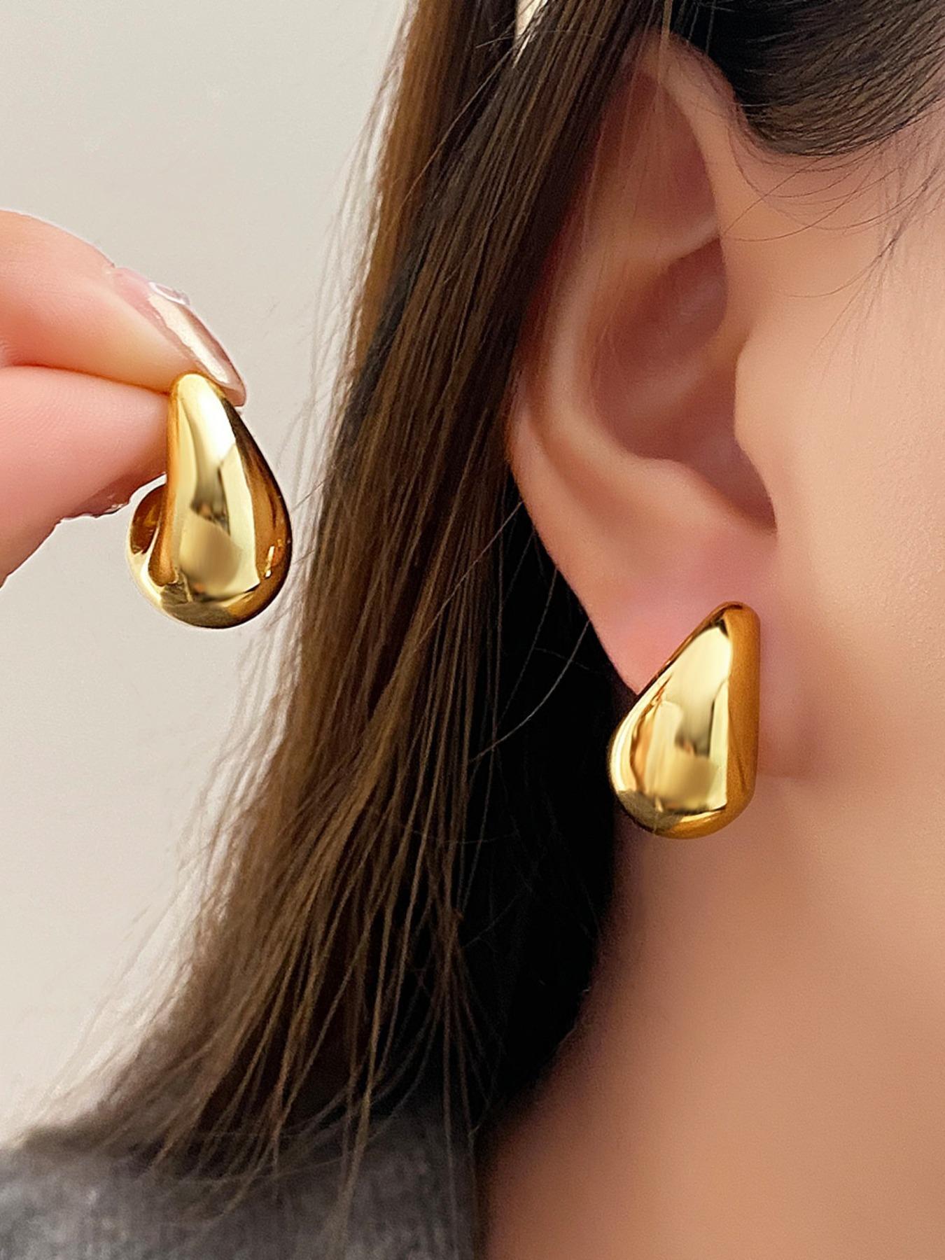 Women's Elegant Minimalist Hoop Earrings, Trendy Exquisite C-shaped Hoop Earrings, Chic All-match Vintage Jewelry As Gift for Girlfriend, Hoop Earring Sets, Hoops Set