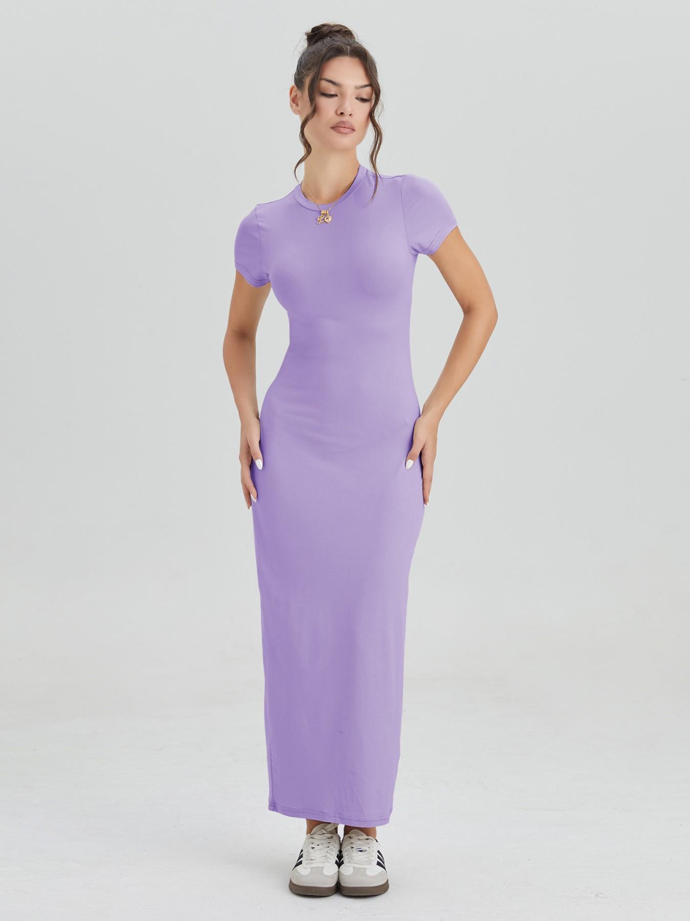 Women's Casual Basic Slim Fit Solid Summer Dress, Round Neck, Comfortable Soft Fabric for All Seasons, Ideal for Daily Wear and Outdoor Activities #TikTokMadeMeBuyIt #CasualChic