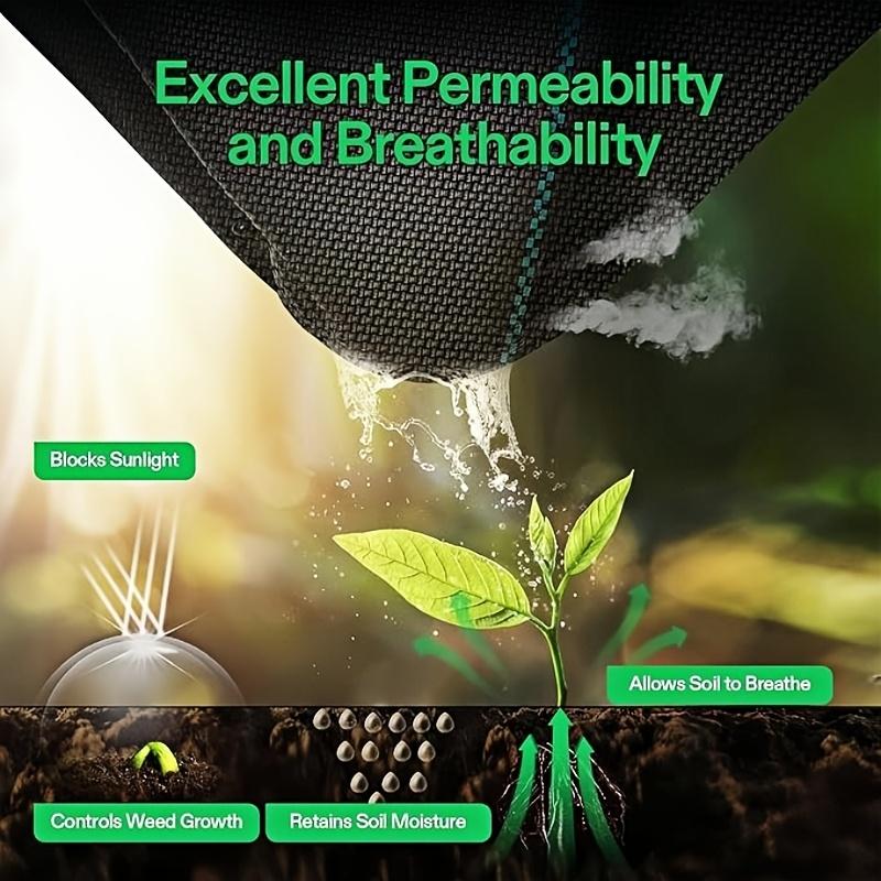 Weed Control Fabric, Permeable and Breathable, Effective Weeding, Garden Yard Lawn Cover, Easy Installation, Durable Multi-Use