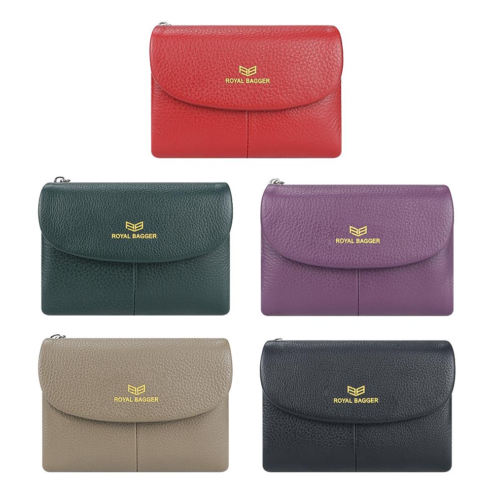 Royal Bagger RFID Blocking Women's Short Wallet Genuine Leather Multi-card Slots Card Holder Trifold Purse Magnetic Opening 2063 SpringStatements