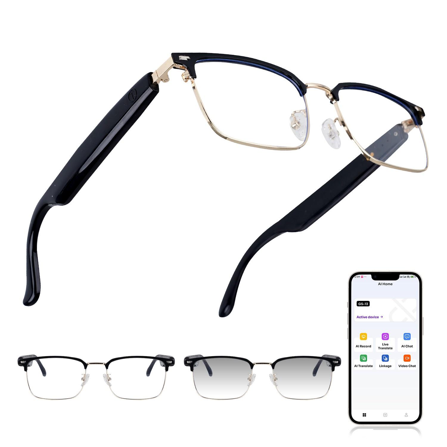 Smart Ai Glasses, Color-Changing Sunglasses, Ai Photo Recognition, 100+ Translation Languages, Wireless Bluetooth-compatible, Outdoor Travel Gift