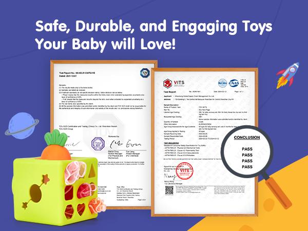 hahaland Baby Tissue Box Toy - Easter Basket Stuffers, with Bunny Teether Carrot Silicone Baby Toys 6-12 Months Montessori Learning Educational Toy Infant Toy 6-in-1 Soft Busy Activity Cube with Scarves, Crinkle, Textures, Mirror Gift for Babies