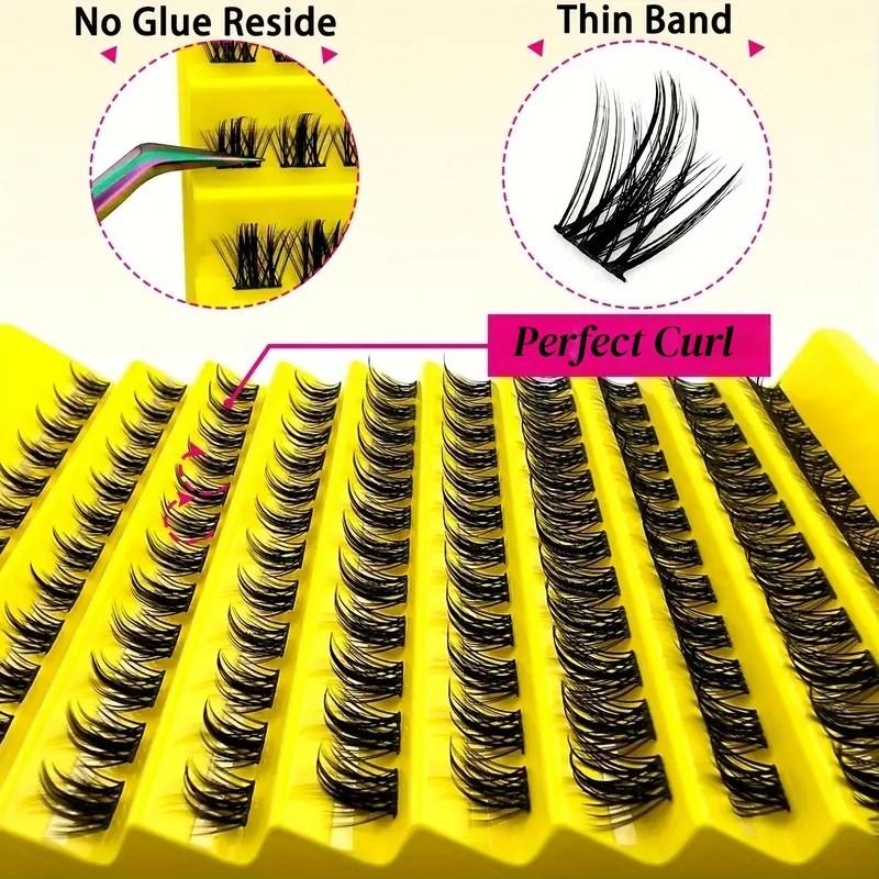 Natural Eyelash Clusters Mixed Lengths 8-16mm, Thin Soft Design, Suitable for DIY False Lashes, Enhance Eye Charm, Made in China