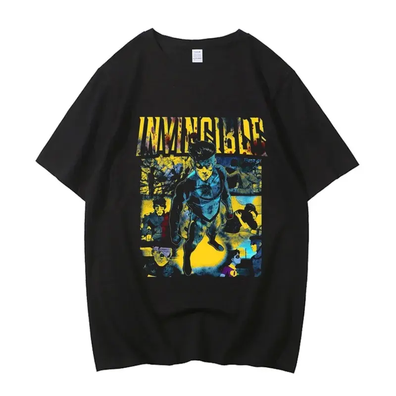 High Quality Cotton Invincible Graphic T-Shirt Mark Grayson Print T-shirt Washed T Shirt Men Women Clothing Short Sleeve Tees