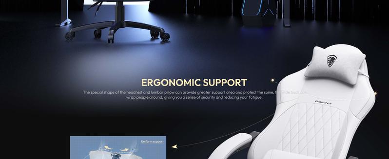 Dowinx Gaming Chair, pocket spring pad, ergonomic computer chair, waist massage and foot pedals for adults, high back gaming chair leather office gaming 300 lb