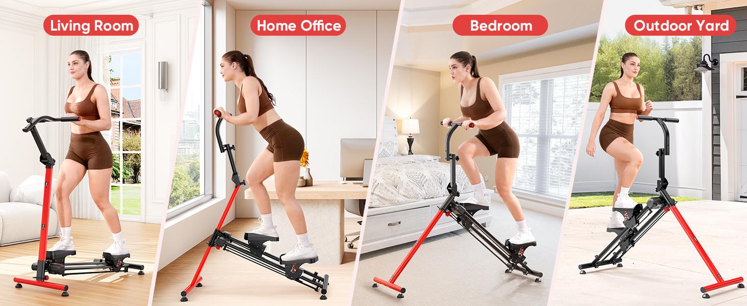 YOLEO Steppers for Exercise at Home, Adjustable Stair Stepper with 3 Workout Modes,Folding Cardio Stair Master with Ski Simulation Mode & Oversized Pedal,90% Pre-Assembled Stair Climber with Handlebar