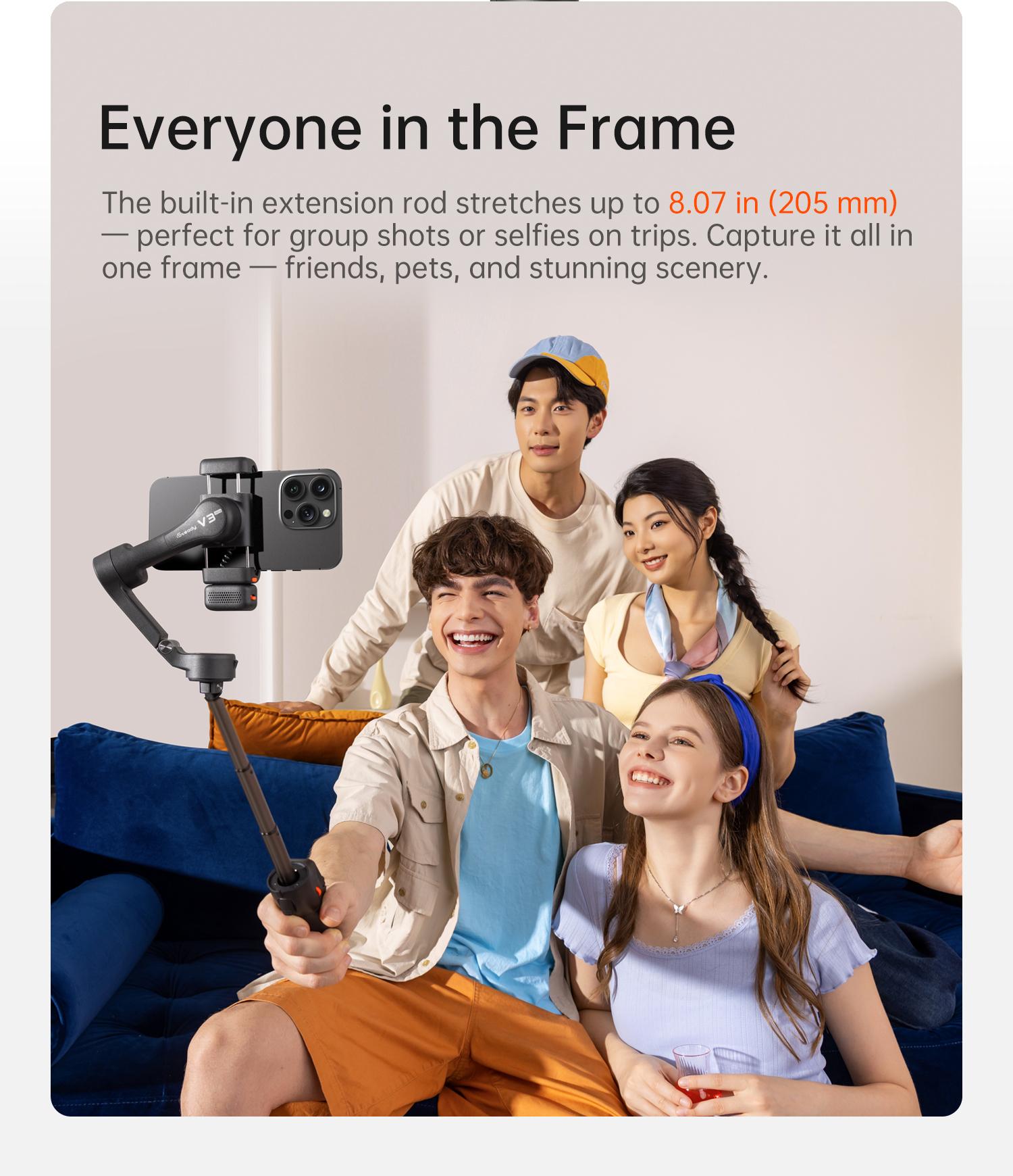 hohem iSteady V3 Ultra NEW Gimbal,Detachable Touchscreen Remote,Advanced AI Tracking with any App,360° Infinite Pan Tracking,Select People&Obeject on Touchscreen to Track,3-Color Fill Light,3-Axis Stabilization