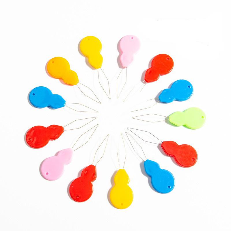 10pcs Gourd-Shaped Gold Wire Threader Tool, High-Strength Steel Wire DIY Bead Stringing Large Eye Needle Threader Identifier