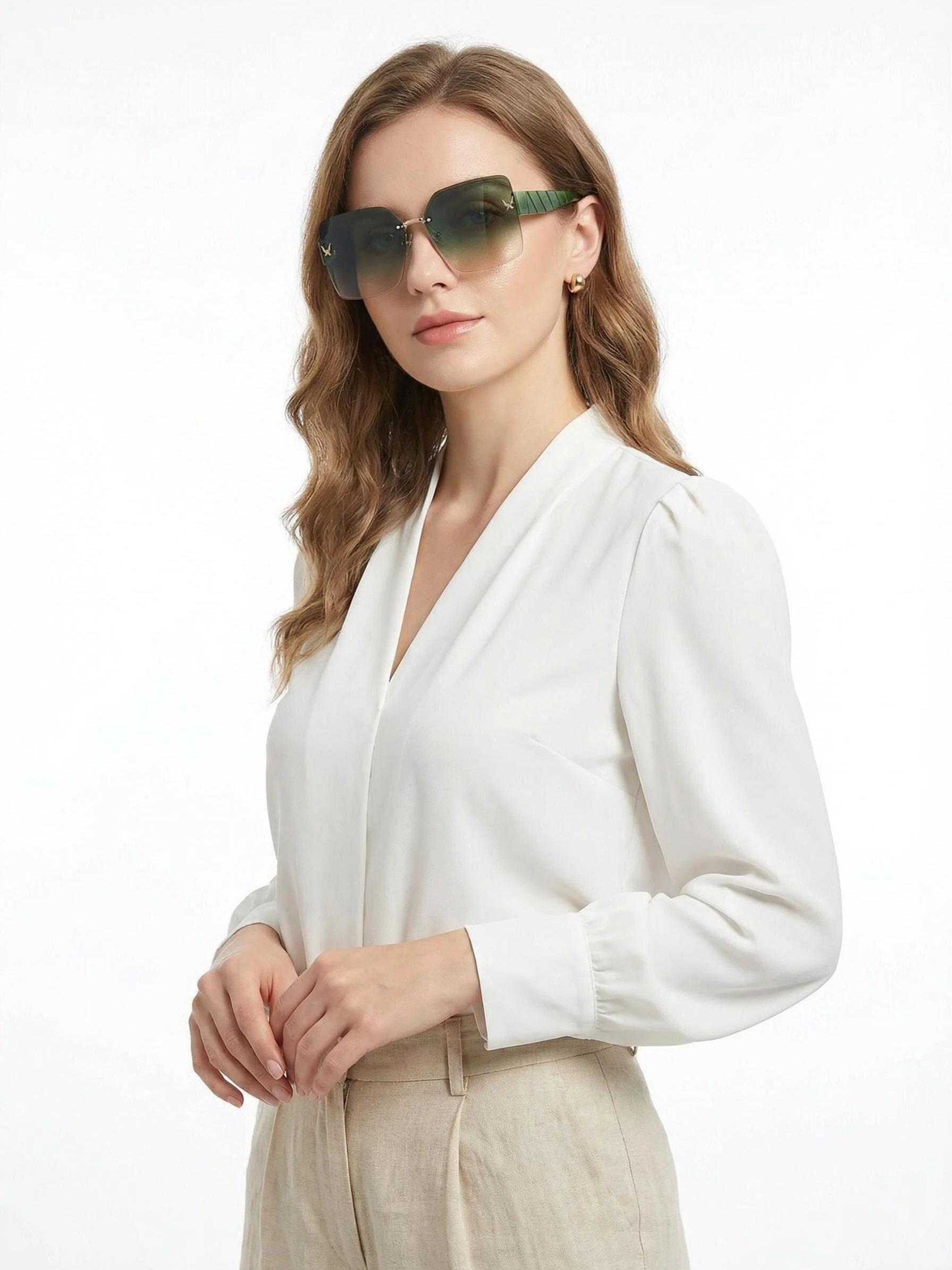 Women's Frameless Sunglasses, Fashion Accessory for Daily Wear, Party, Shopping, Travel, Beach Vacation, Unisex Design