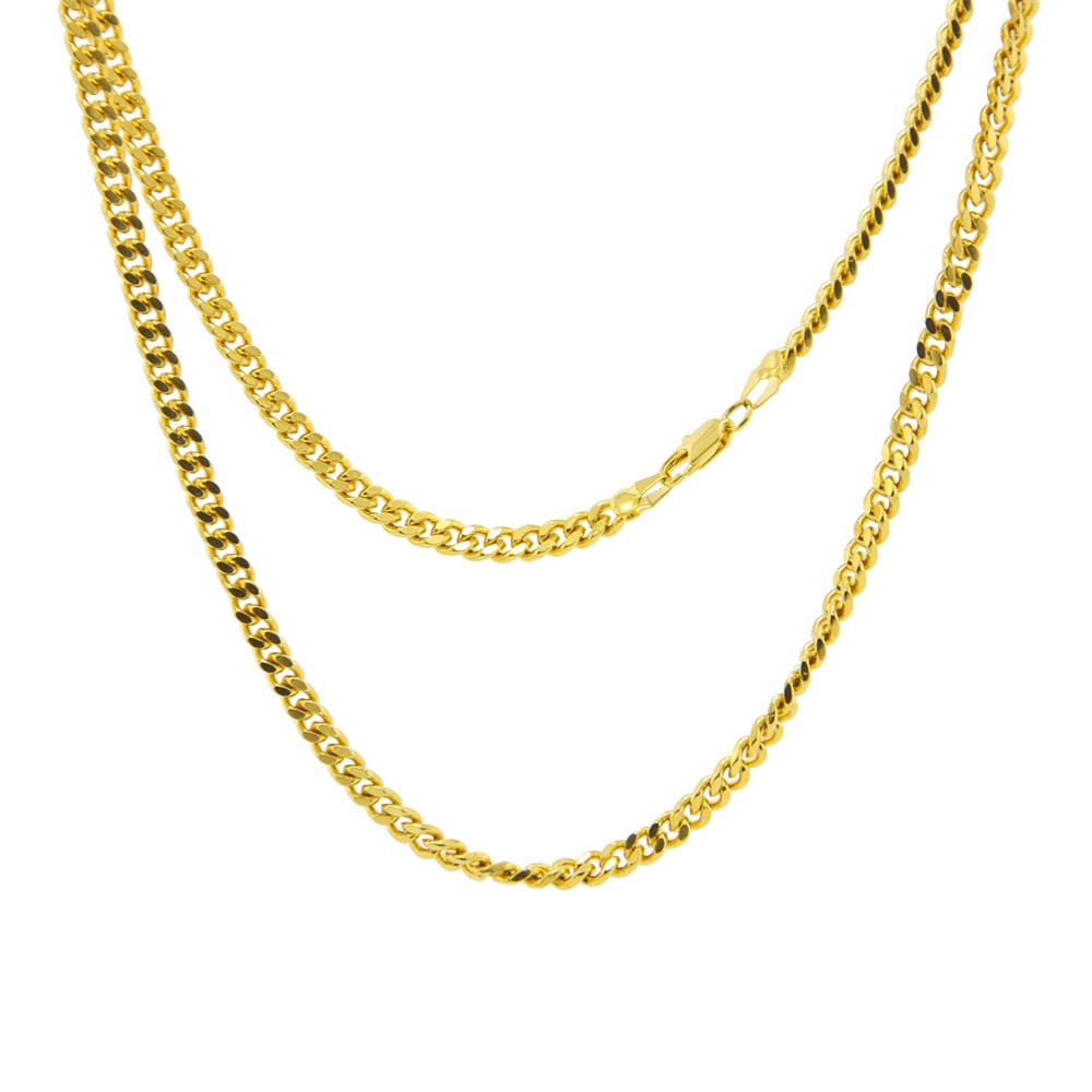 Personalized best-selling hip-hop necklace - golden electroplated Miami Cuban chain for men