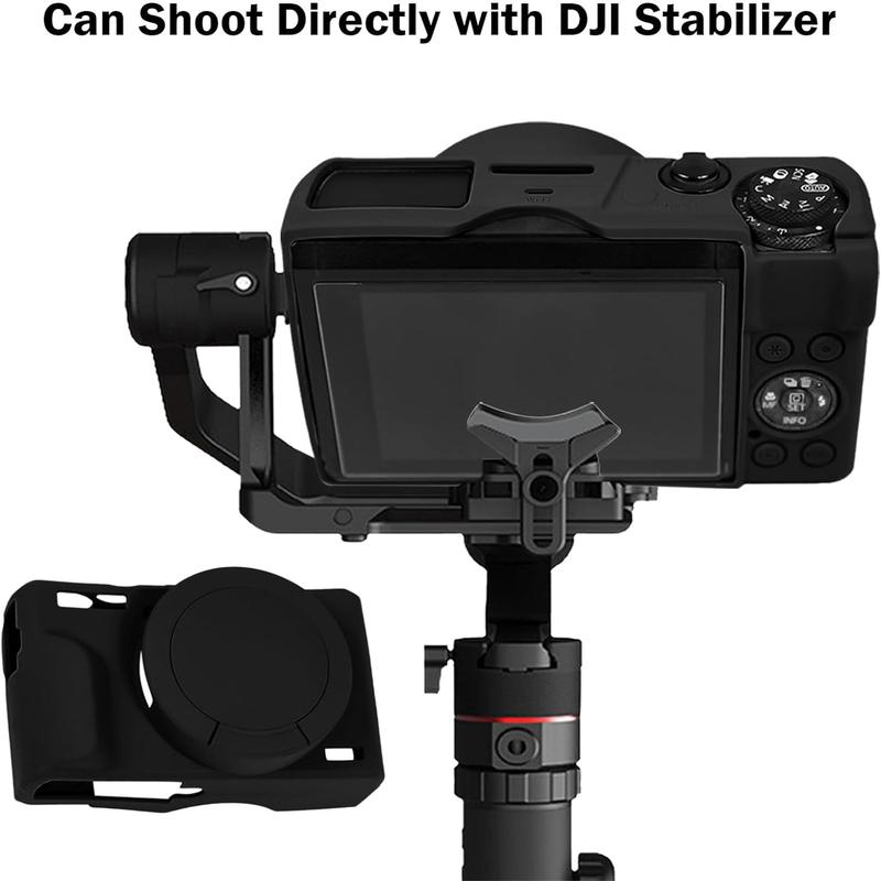 Silicone Camera Case with Removable Lens Cover, Soft Silicone Protective Cover, Camera Accessories, Camera Protector Compatible with Canon G7 X Mark III