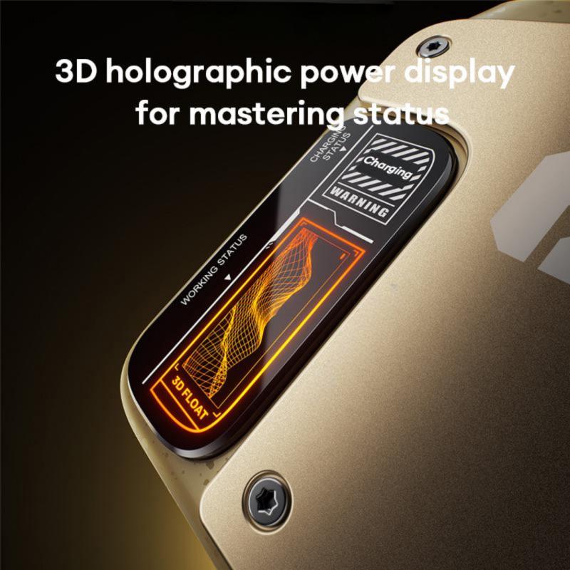 Mechanical shaver body alloy holographic energy display 3D dual ring blade red IPX7 portable tactical shaver Painless Precision Shaver can be washed all over the body, essential for winter, seasonal gift, Christmas gift, Cordless Waterproof Shaver