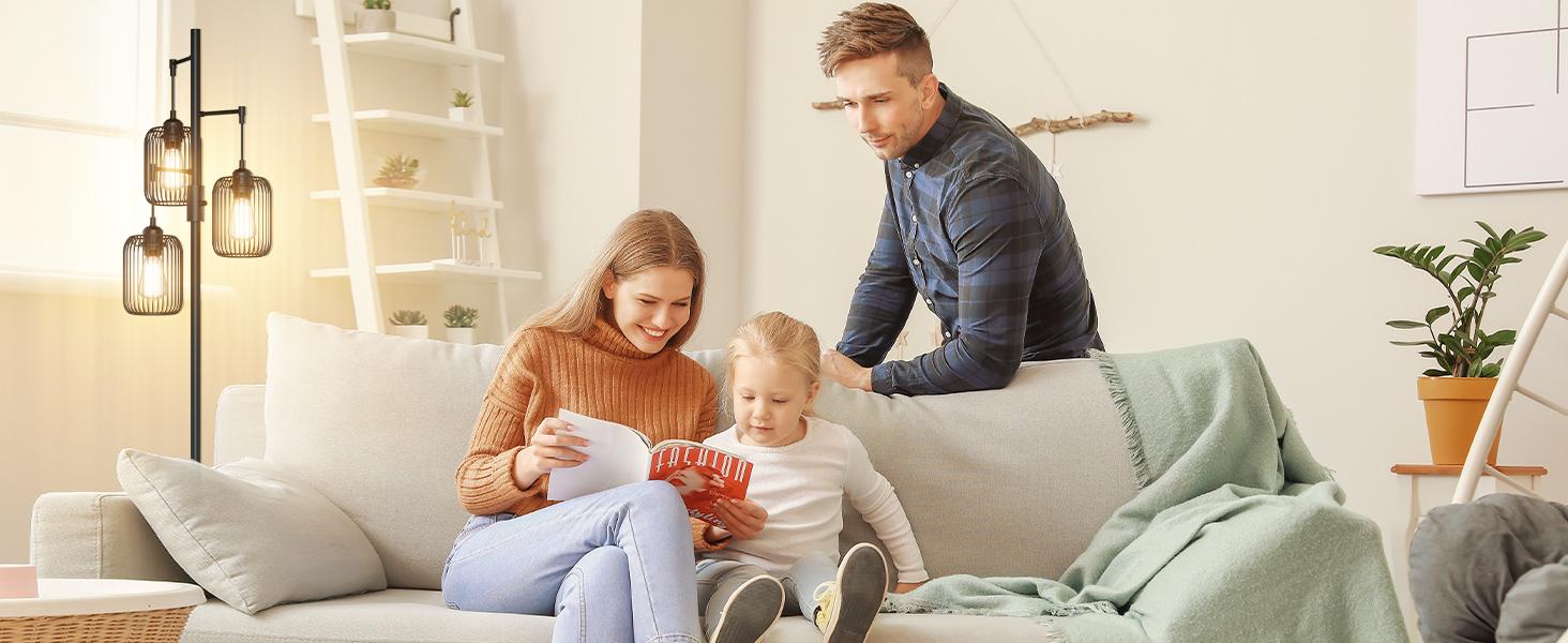 GLITGATE Black Floor Lamp, Dimmable Industrial Gold Floor Lamp Farmhouse Floor Lamps for Living Room with Cages 70'' Tall Lamp Modern Floor Lamp Standing Lamp for Bedroom Office Living Room 3 LED Bulbs Included GLITGATE Black Floor Lamp, Dimmable Industrial Gold Floor Lamp Farmhouse Floor Lamps for Living Room with Cages 70'' Tall Lamp Modern Floor Lamp Standing Lamp for Bedroom Office Living Room 3 LED Bulbs Included