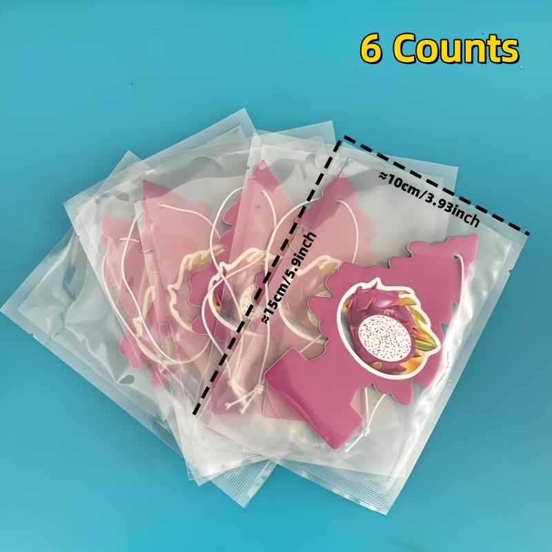 Little Trees Car Air Freshener Hanging Pendants, Car Scents, Long-Lasting Scent, Suitable for Cars and Home, Dragon Fruit Fragrance, 6 Pieces Pack