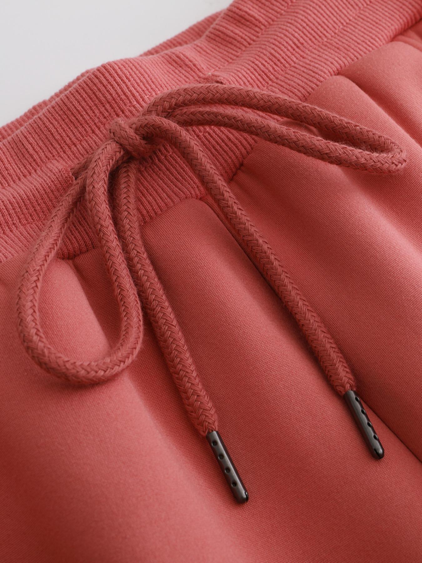 Women's Fleece Lined Long Pants, Floral Print, Drawstring Waist, Pockets, Casual Fall & Winter Wear, Warm Lamb Velvet Trousers