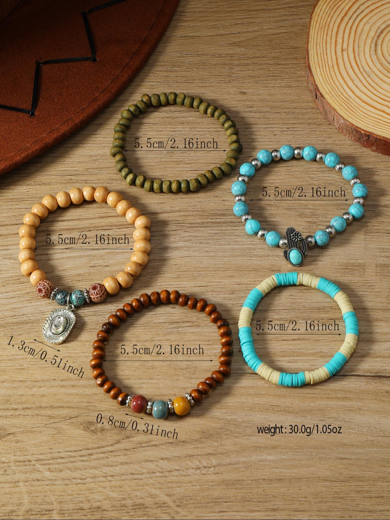 Women's Beaded Elastic String Bracelet Set, Multicolor Stackable Handwear for Daily Wear, Friendship Gift Idea, New Year Present