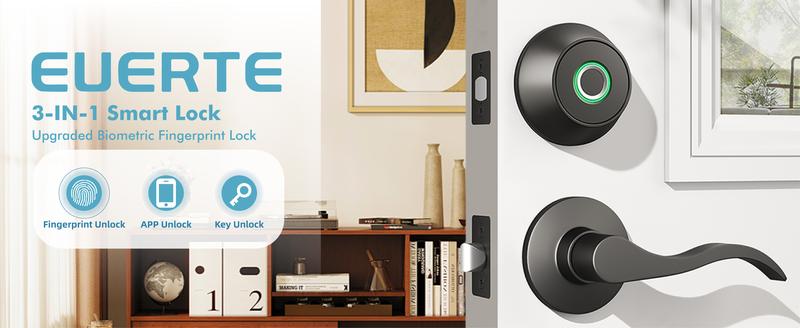 Valentine's Day Gift EUERTE 3th Gen Fingerprint Door Lock with App Smart Deadbolt Auto Lock Easy Install Great For Home Perfect Replacement The Traditional Deadbolt FathersDayGift
