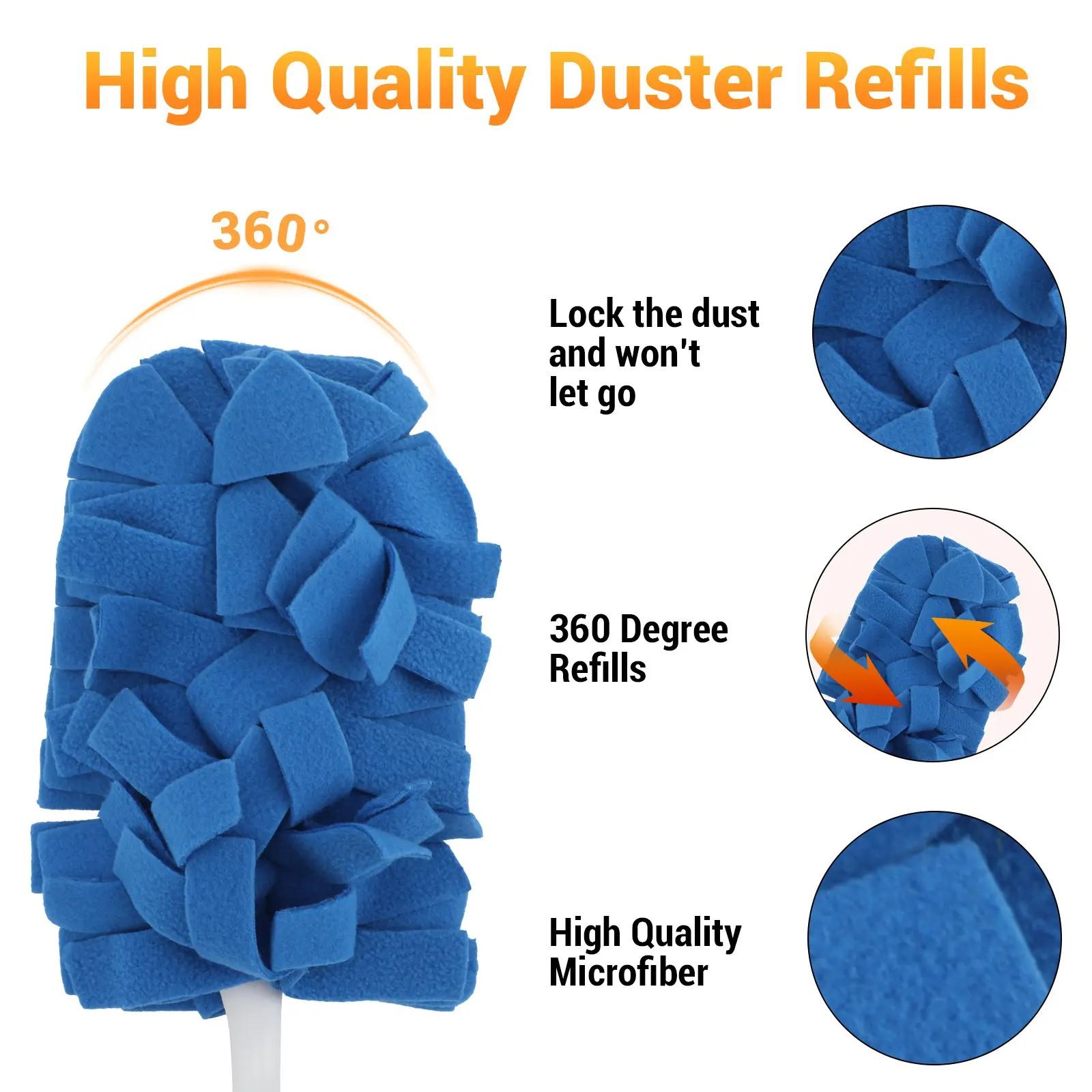 ✨Fast Dust Pickup Refills｜360° Microfiber Duster Heads for Home, Blinds, Fans, Furniture & Daily Cleaning, Duster Replacement Head