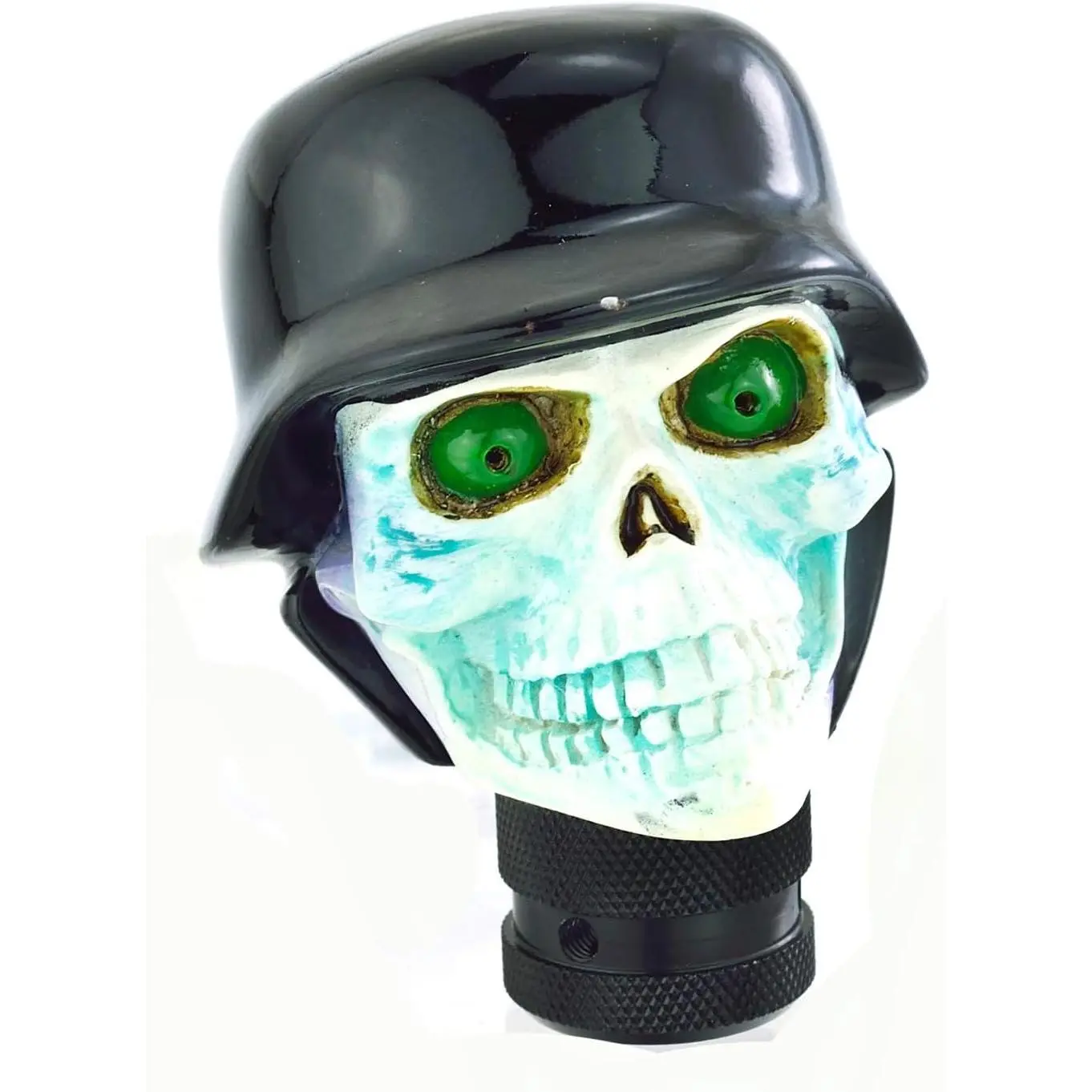 Skull Gear Shifter Knob, Soldier Car Shift Stick Handle Shifting Head Transmission Fit Most Automatic Manual Vehicle (Black&White),pedal,,running,board,degree,rotation,wheel,paddle,trim,cover