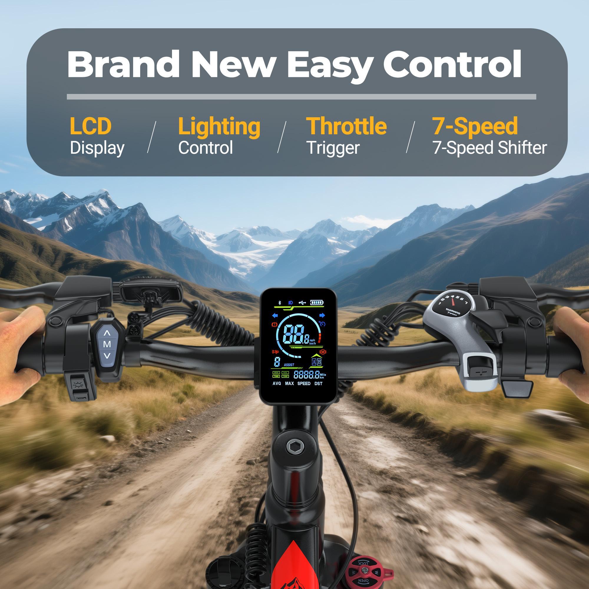 Electric Bike for Adults with Peak 750W Motor, 30-55 Miles Electric Mountain Bike with 48V 9Ah Removable Battery, 21-Speed,Front Suspension & LCD Display,Commuter Electric Bicycle