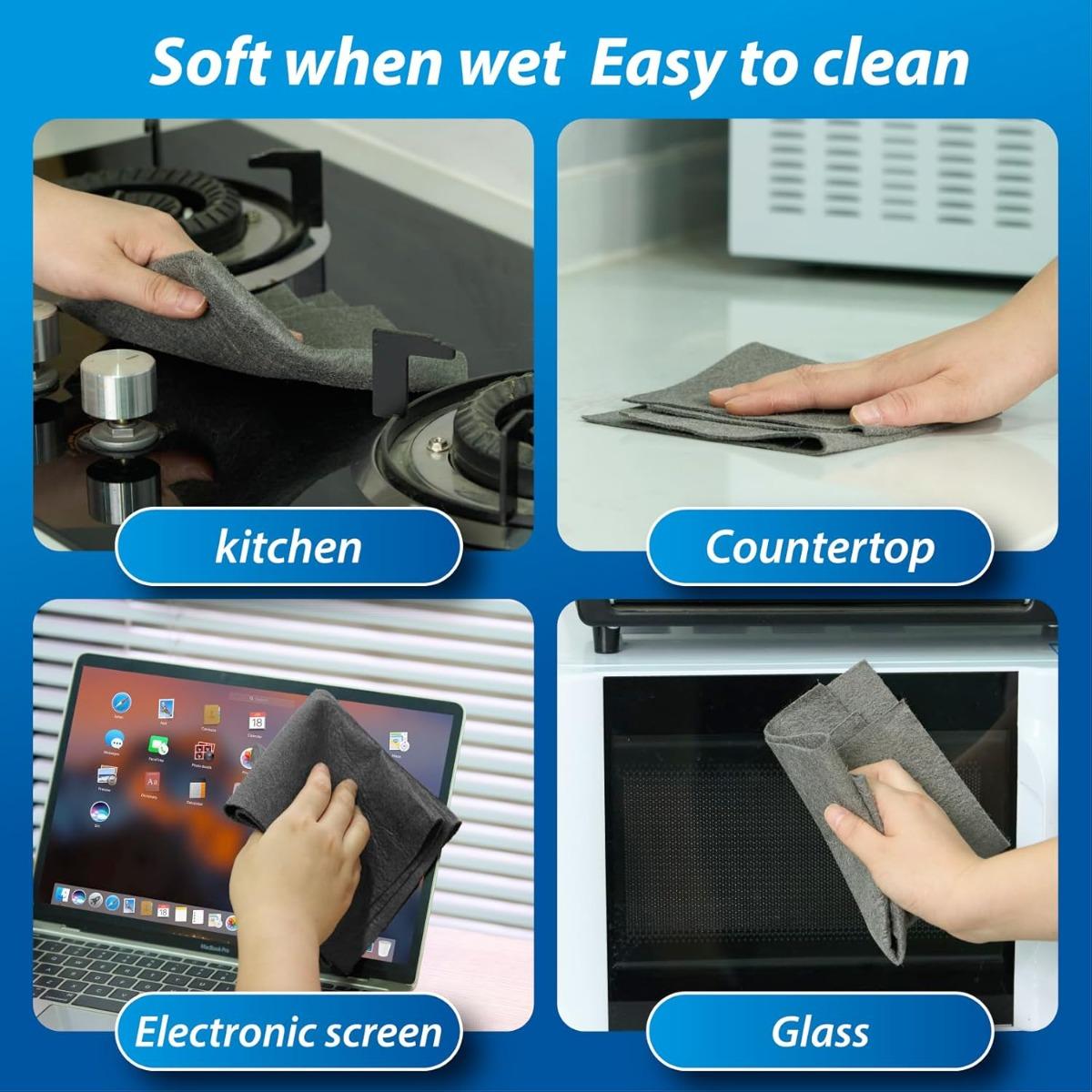 Thickened Magic Cleaning Cloth for Glass, Lint Streak Free Microfiber Cloth Reusable, Cleaning Rags Wipes for Windows, Cars, Mirrors