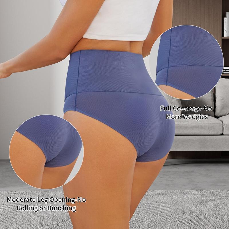 FINETOO Unite Store 4Pcs  Seamless Womenswear High Waist Breathable Lingerie Briefs Basic  Underpants Ladies Minimalist Stretch Smooth Panties