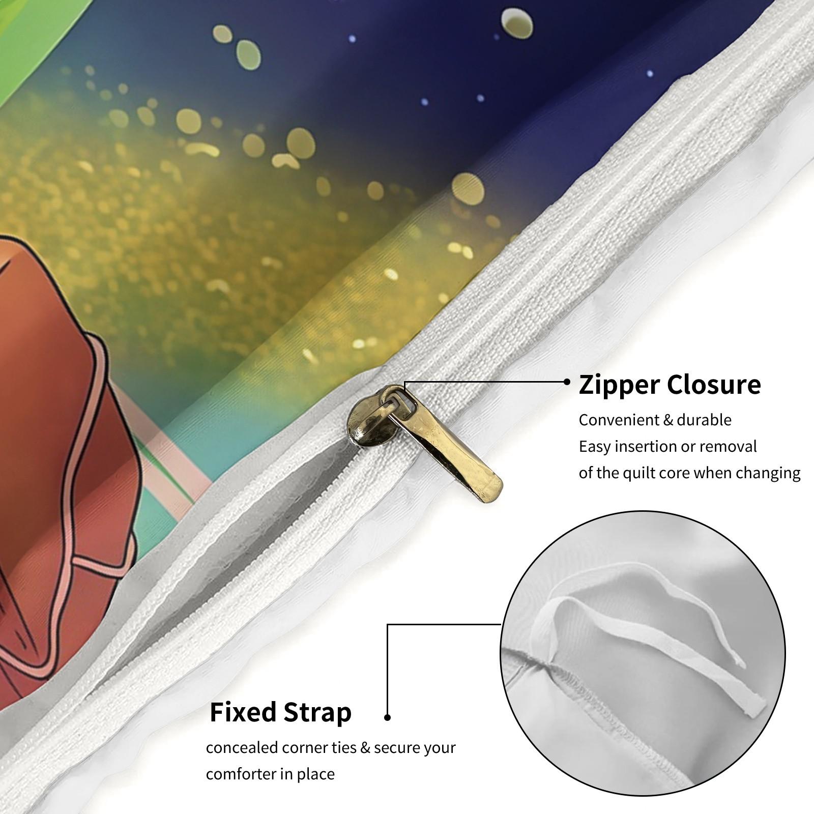 Rick and Morty Pattern Printed Soft Durable Bedding Set, Bed Sheets Set, Includes 1 Fitted Sheet and 1 or 2 Pillowcases, Excluding The Core And Pillow Core, Modern Style Bedroom Decor, Bed Sheet Sets