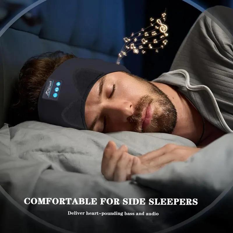 Breathable Wireless Sleep Headphones, Sports Headband with Wireless Mic, HiFi Sound Quality, Bluetooth-compatible Earbuds for Sleep and Sport